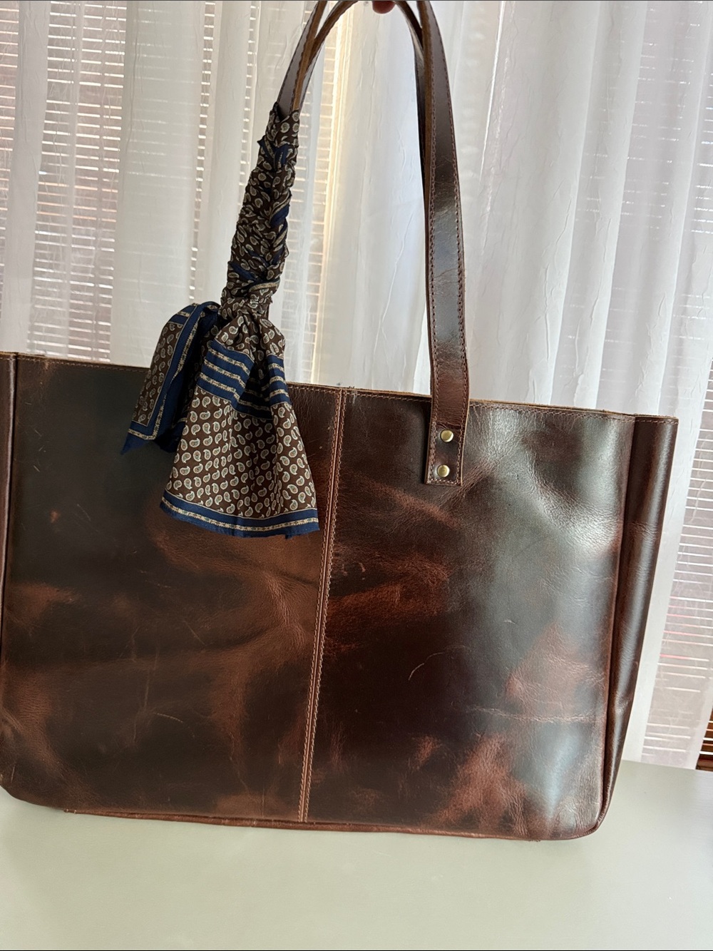Classic Brown Leather Tote Bag